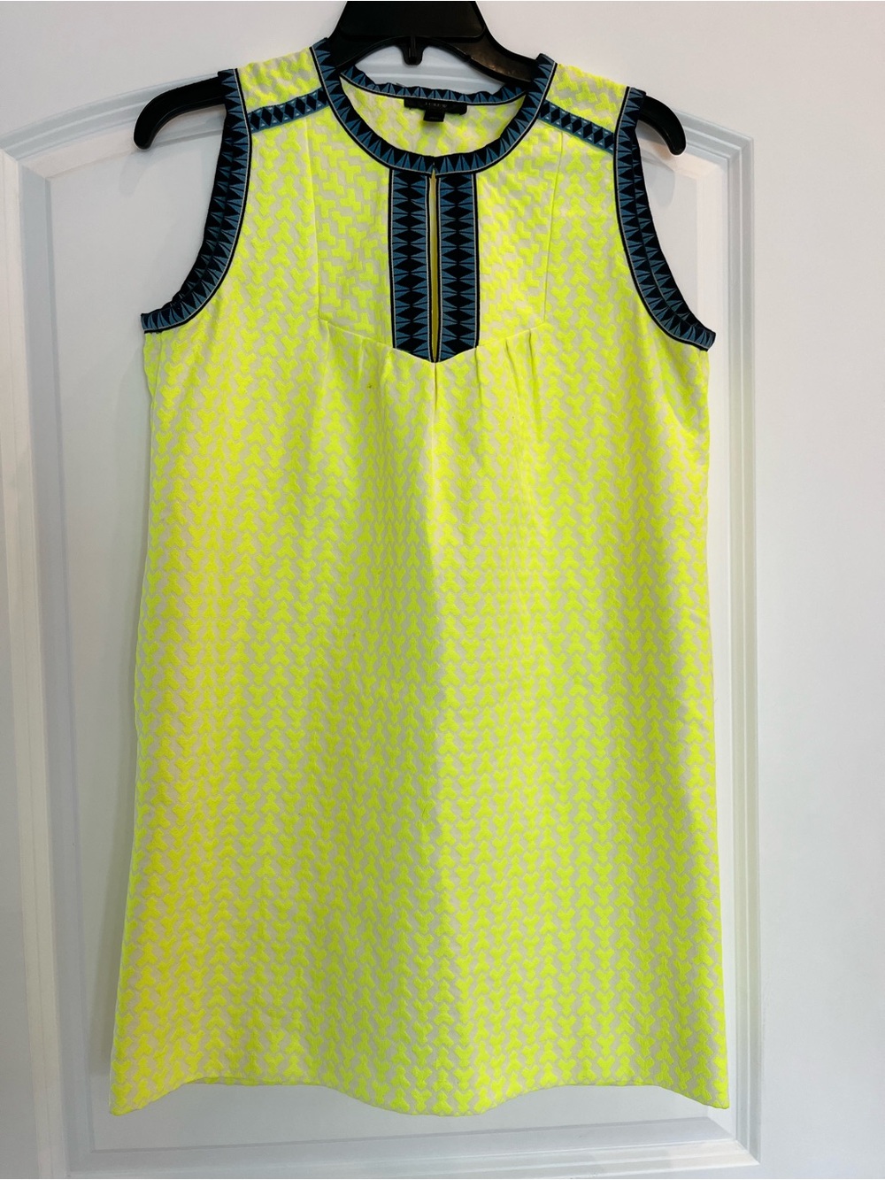 JCrew Neon Yellow Sleeveless Shift Dress